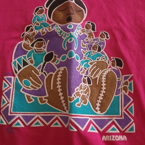 Hanes fitty-fitty vintage pink native woman XL dolls arizona southwestern - Picture 2 of 4